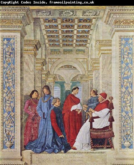 Melozzo da Forli Pope Sixtus IV appoints Bartolomeo Platina prefect of the Vatican Library